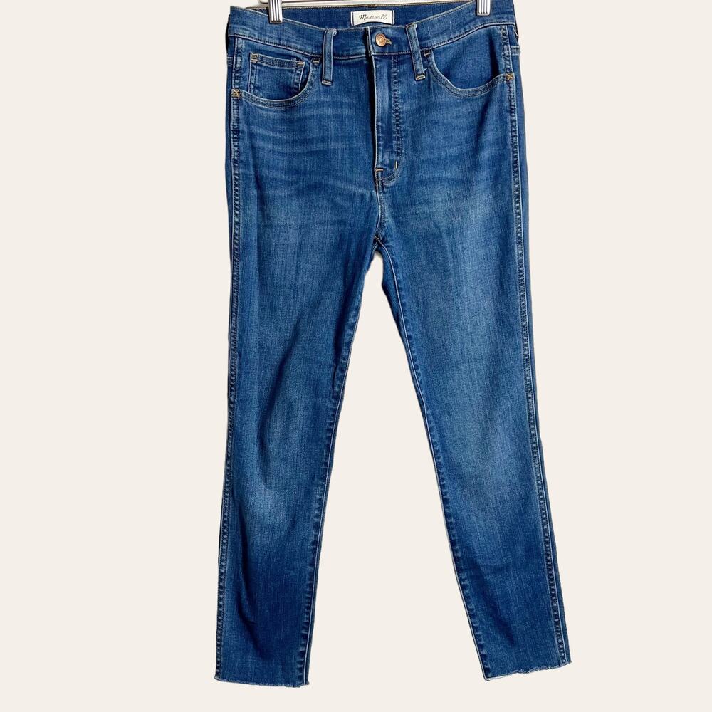 Madewell 10” Roadtripper High Rise Raw Hem Skinny Jeans Size 28